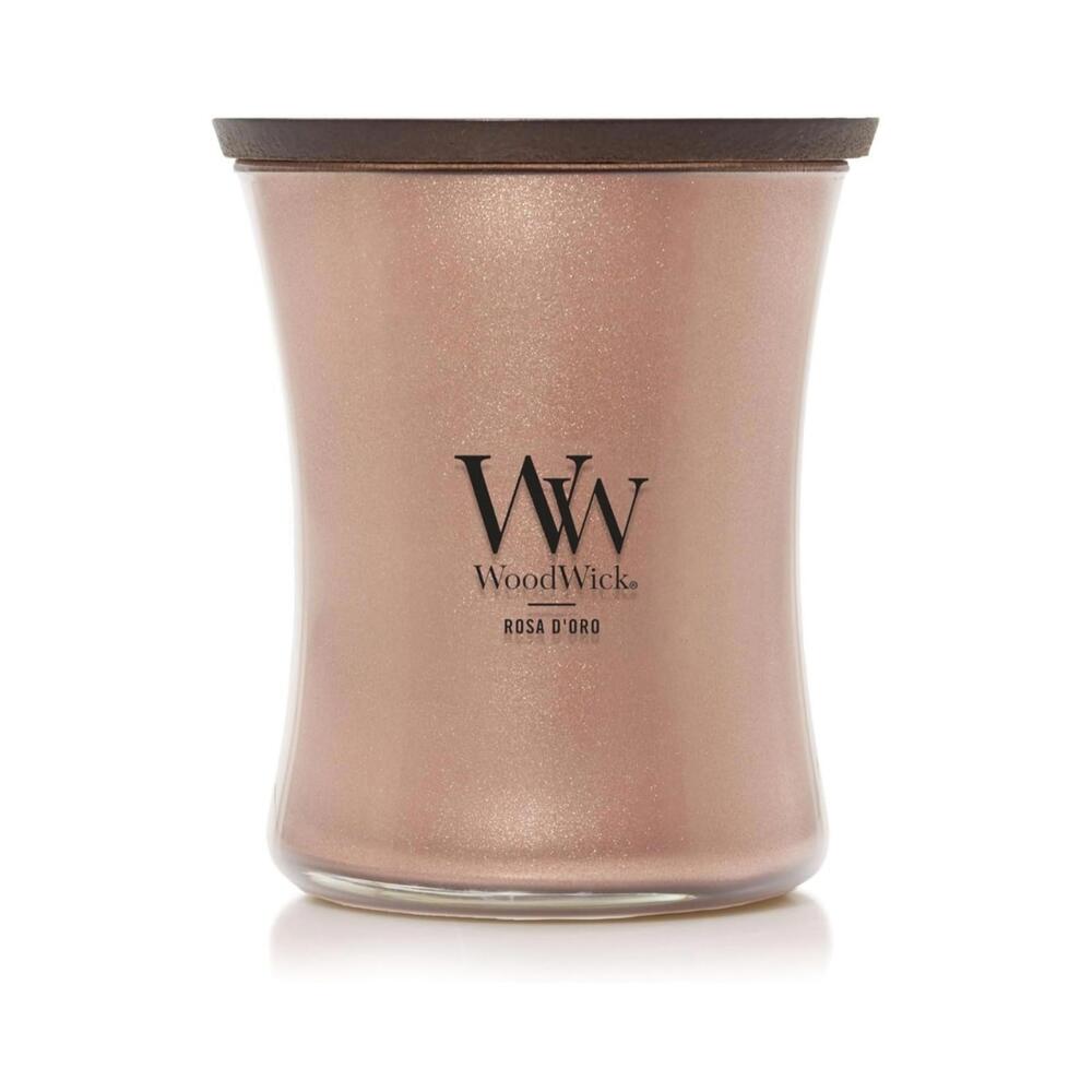 WoodWick Rosa D'Oro 9.7oz Candle Crackling Wick Precious Metals Collection